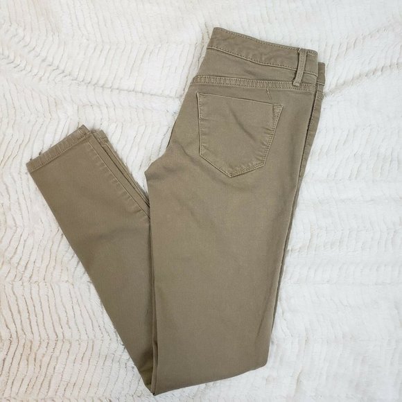 Mossimo Womens Olive Regular Fit Mid Rise Comfort Denim Jegging Jeans Size 24 - Picture 1 of 8